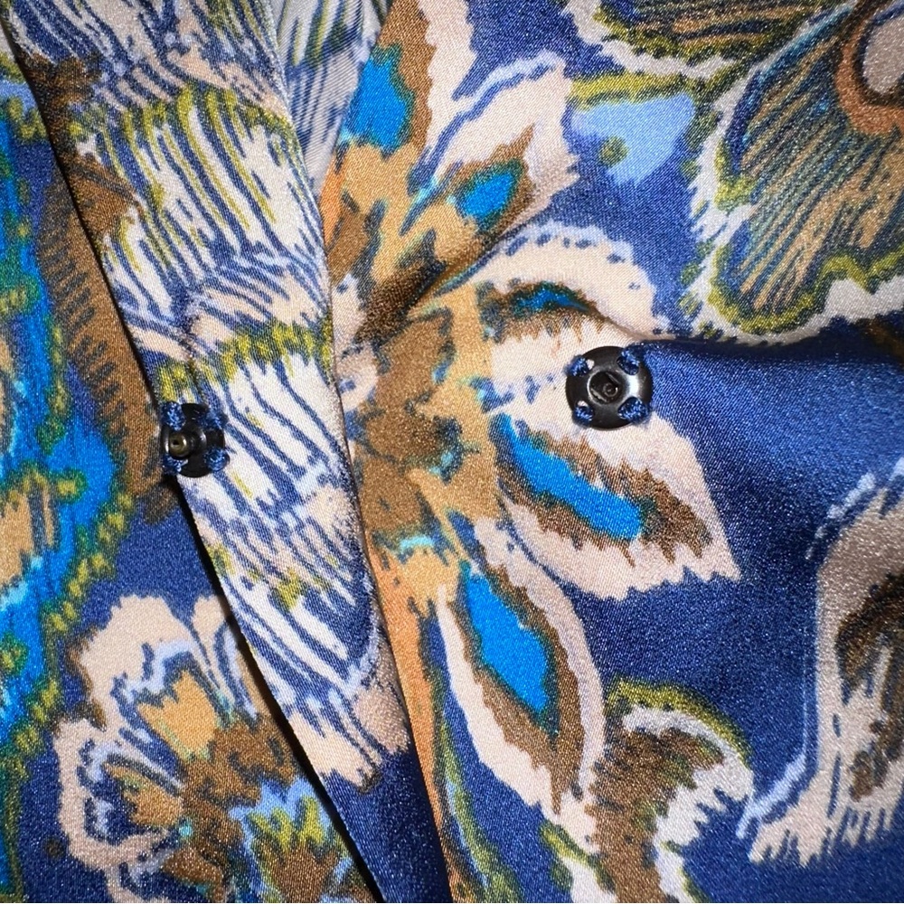 Anthropologie Drew Midi Wrap Dress Sz L Floral Collared Bohemian Resort Office - Picture 11 of 15
